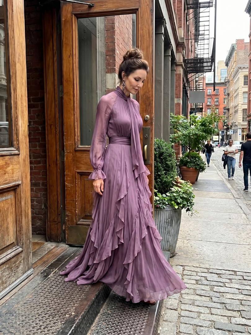 Monika| Robe Maxi avec Fente et Col