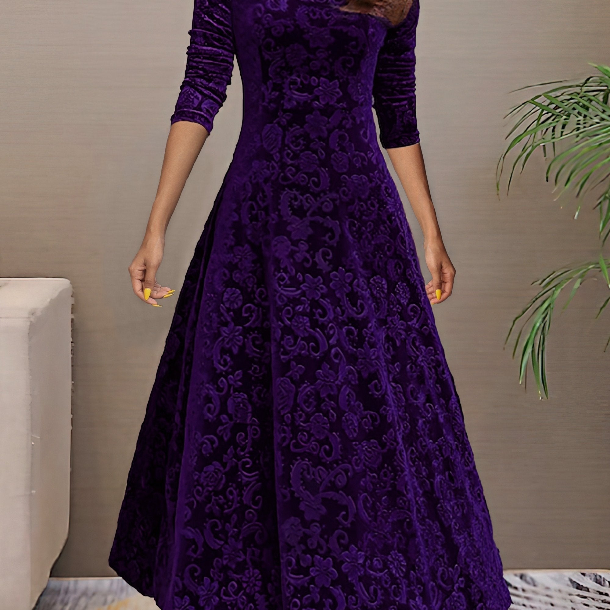 Sandrine | Robe d'Élégance en Velours pour les Fêtes