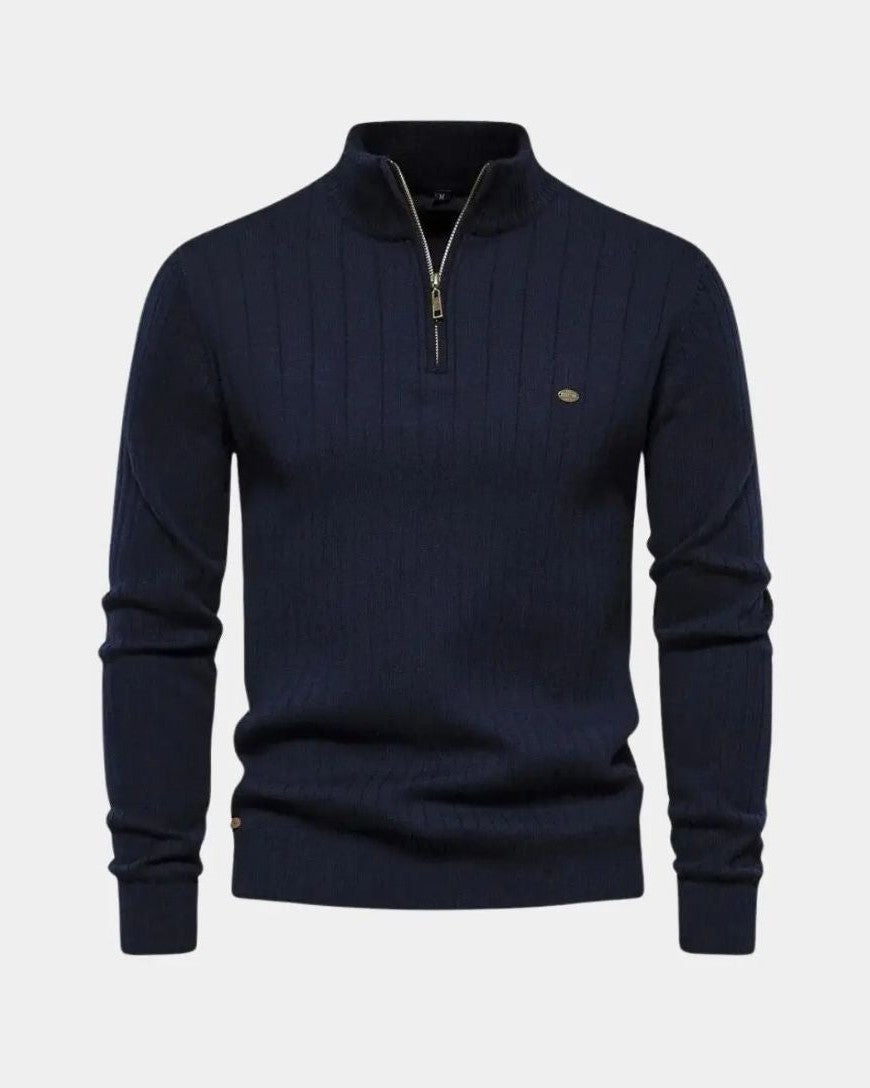 Mikkel™ | Pull en Coton avec Demi-Zip