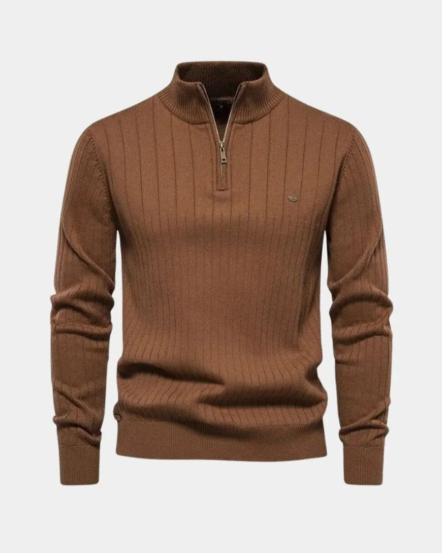 Mikkel™ | Pull en Coton avec Demi-Zip