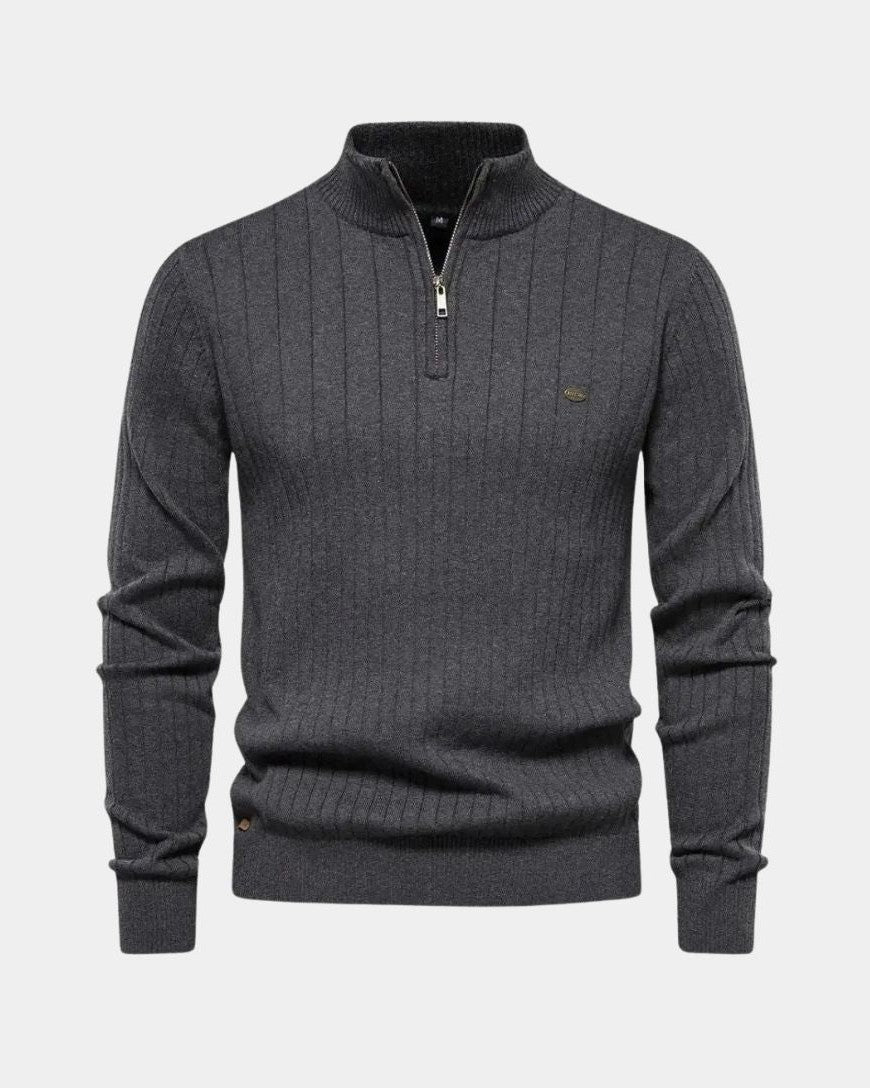 Mikkel™ | Pull en Coton avec Demi-Zip