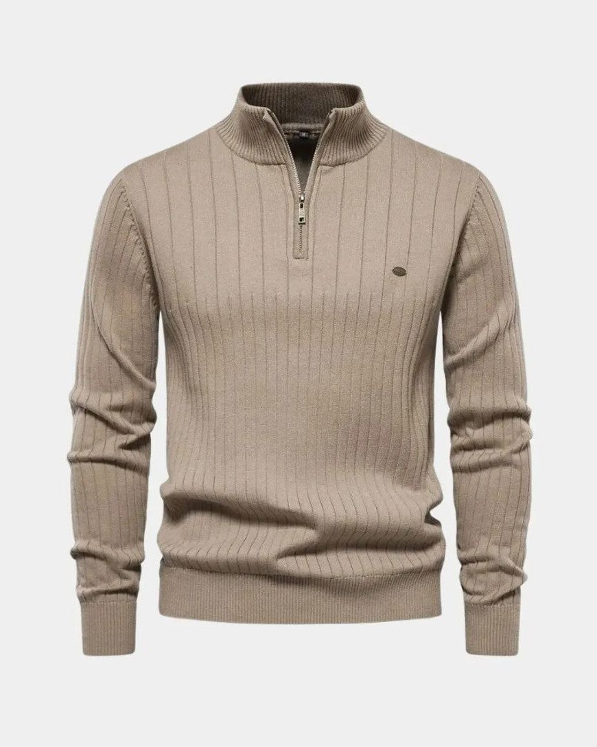 Mikkel™ | Pull en Coton avec Demi-Zip
