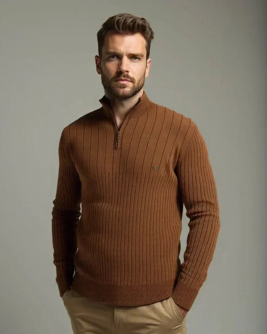 Mikkel™ | Pull en Coton avec Demi-Zip