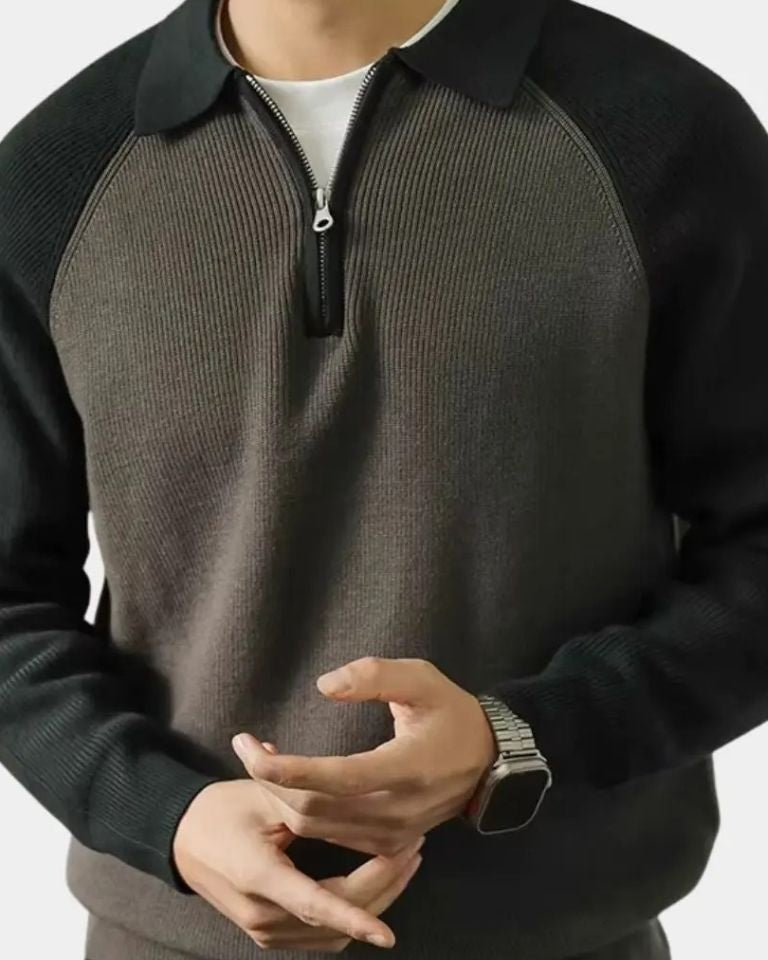 Peter™ | Sweatshirt à Zipper et Manches Raglan