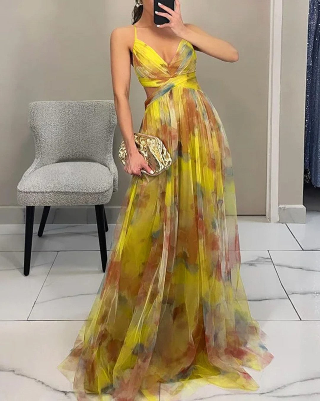 Giselle | Robe maxi magique avec imprimé floral