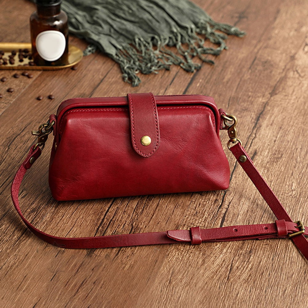 Fabienne - Sac en cuir rétro, fait main