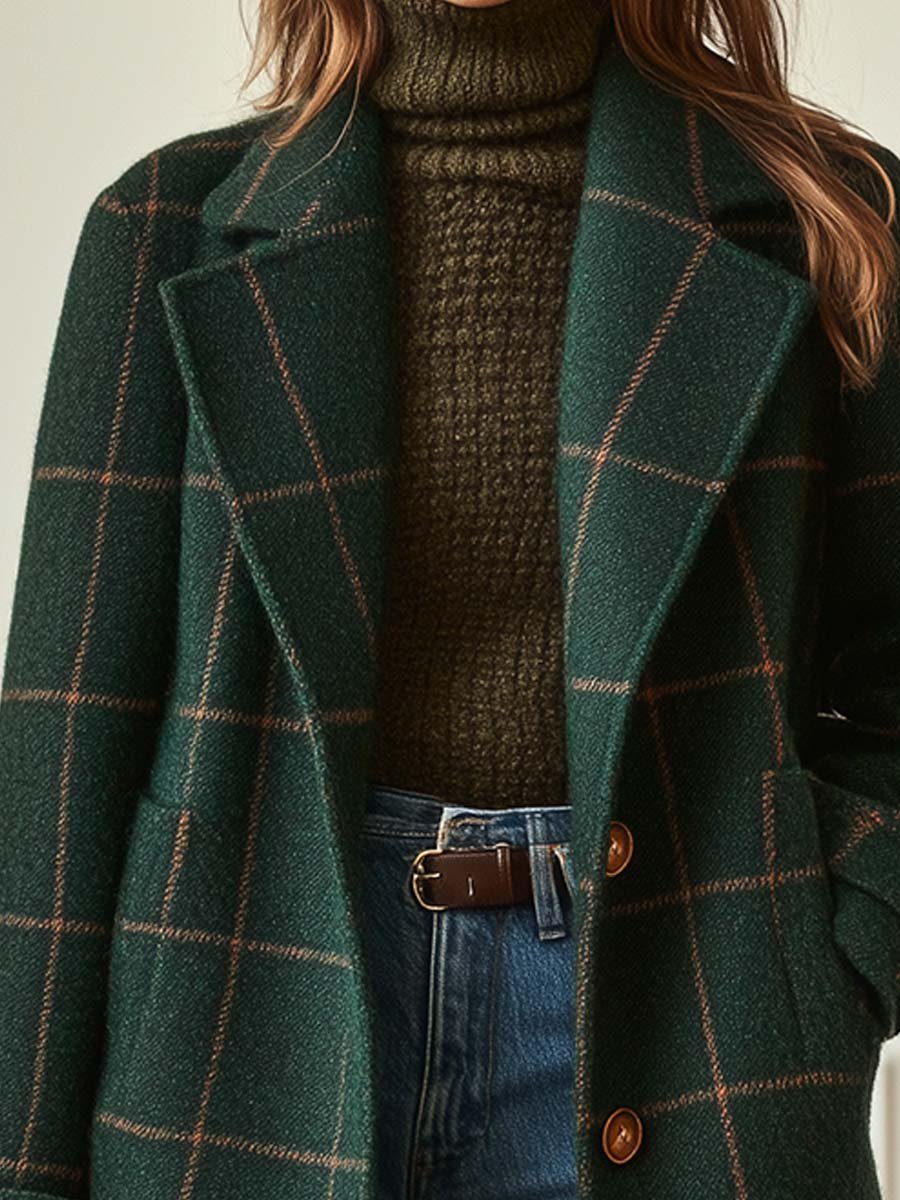 Florencia™ | Manteau en tweed à carreaux rétro réinventé