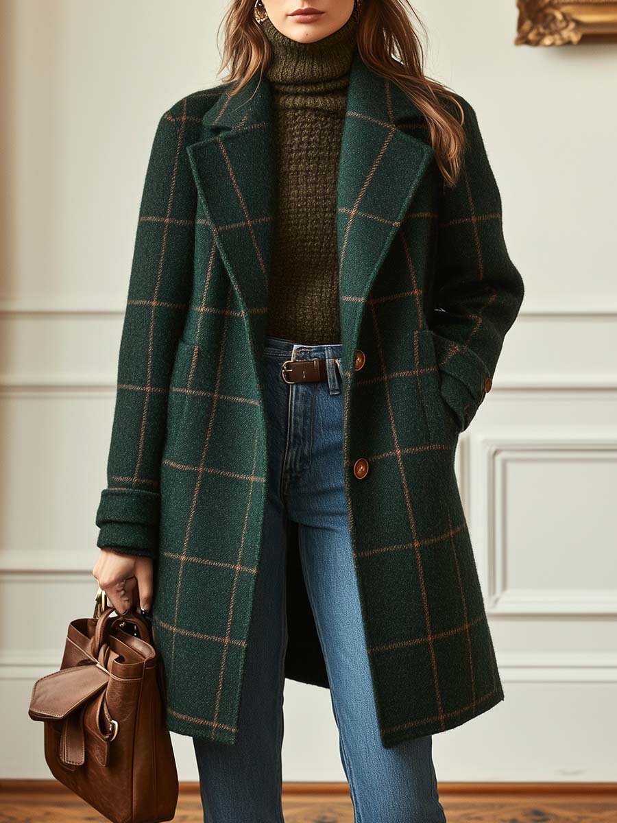 Florencia™ | Manteau en tweed à carreaux rétro réinventé